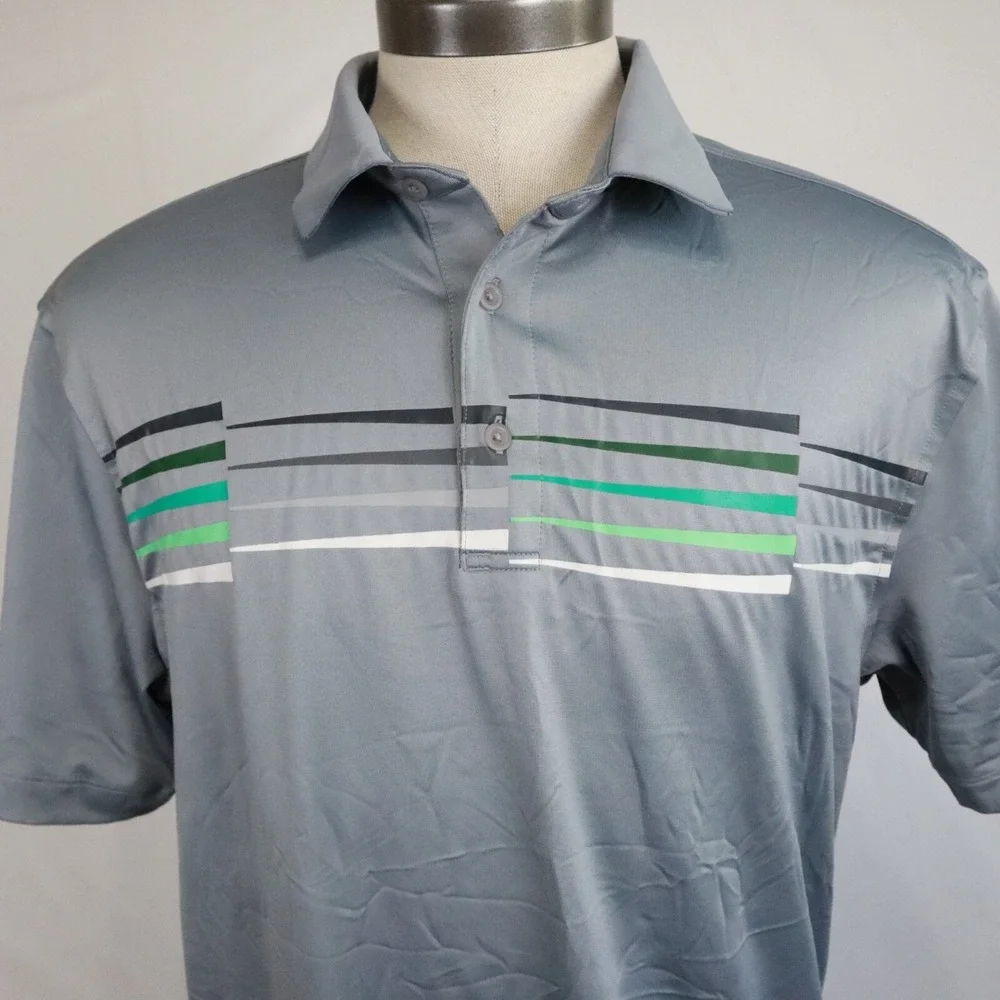 Under Armour Polo Shirt Mens Large HeatGear Golf Short Sleeve Stellar Drilling‎
